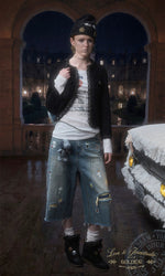 Sticker Print Wide Jeans