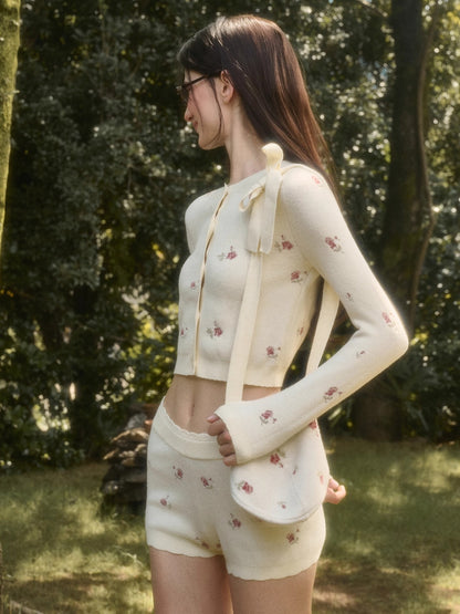 Cosagach Floral Knit Cardigan &amp; Bottoms Set