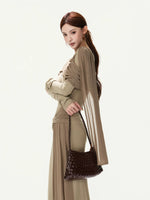 Shoulder Ribbon Knit Dress