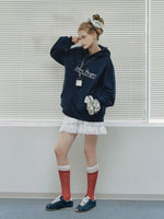 College Embroidered Cotton Hoodie