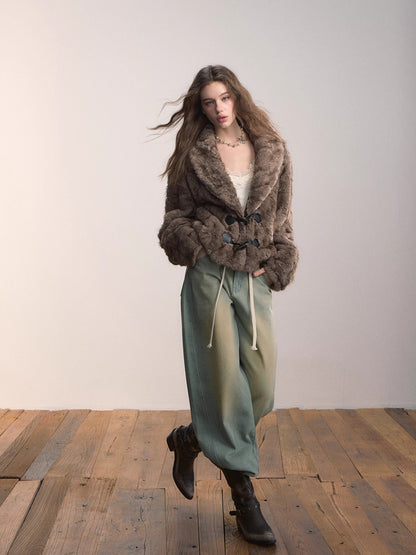 Reversible Eco-Faux Fur Toggle Coat