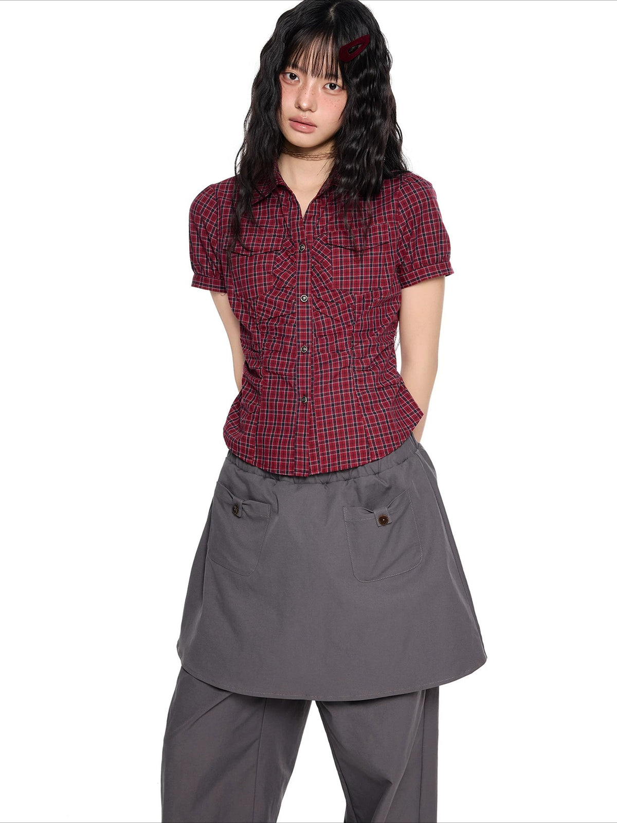 Ruched Puff Sleeve Shirt