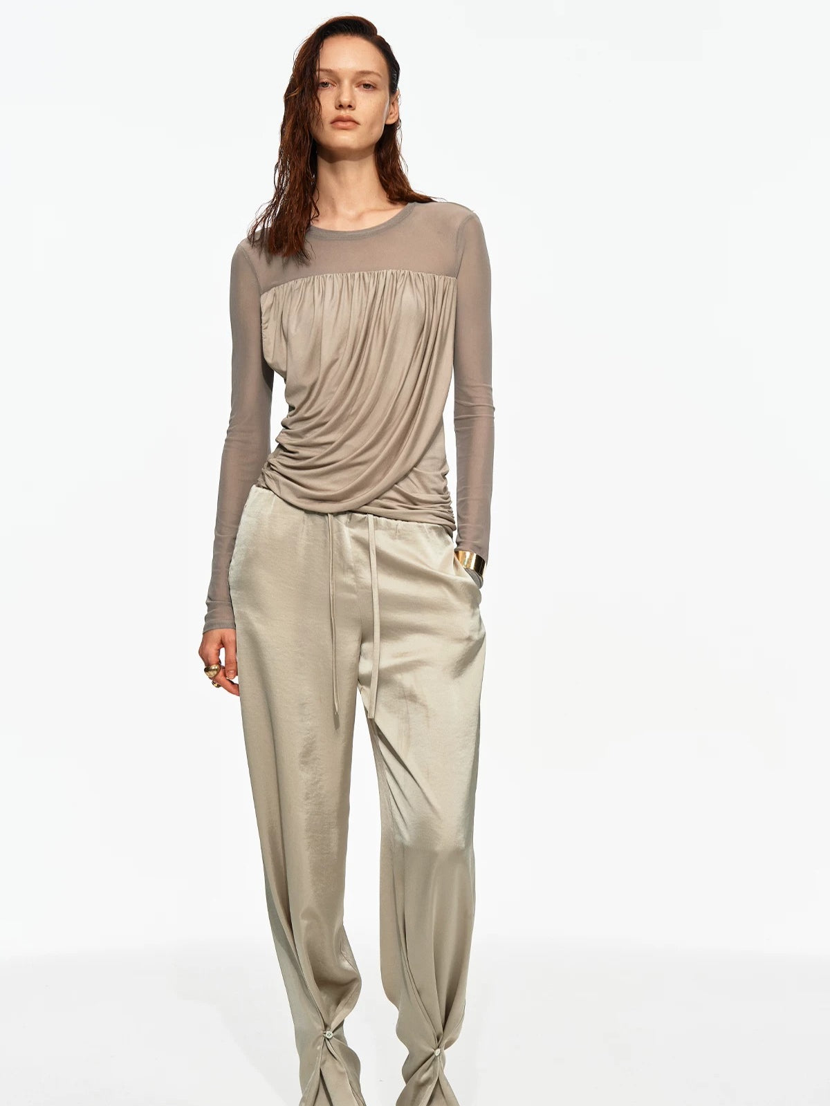 Ruched Lyocell Top