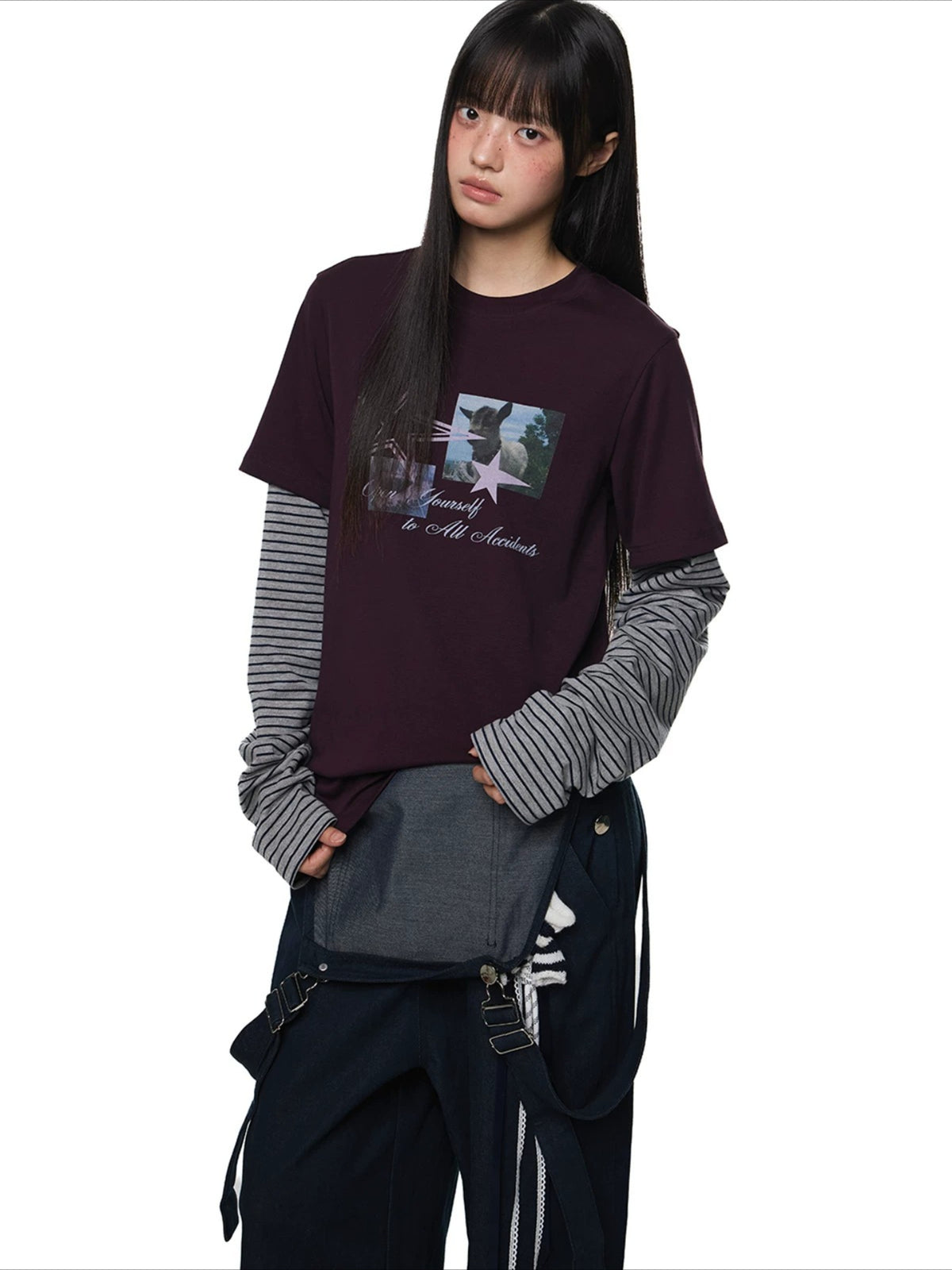 Layered Graphic Stripe Tee