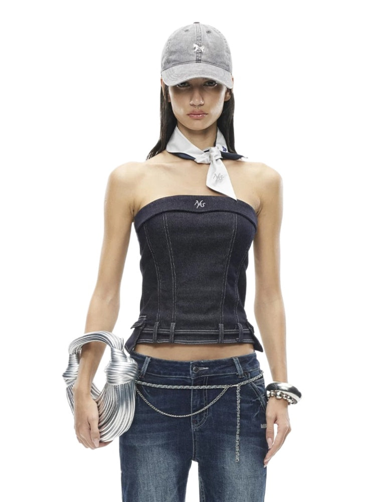 Wander Denim Tube Top