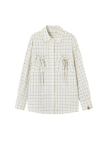 Drawstring Pocket Plaid Shirt