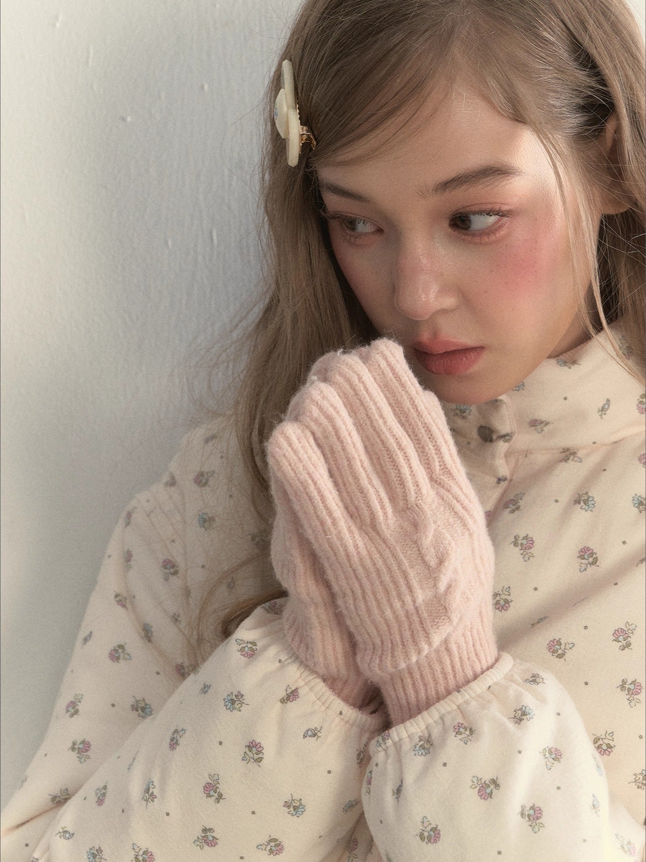 Knit Texture Wool Gloves