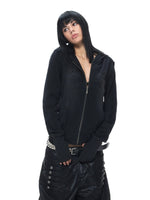 Washed Embroidered Zip Hoodie
