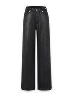 Denim Zipper-Slit Straight-Leg Jeans