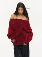 Off-Shoulder Sweater Knitted Pullover