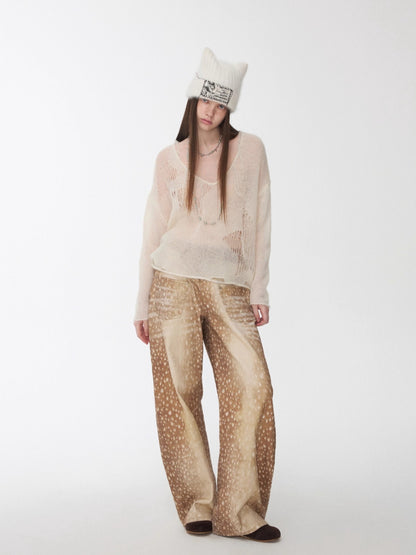 Mohair Star Cutout Sweater