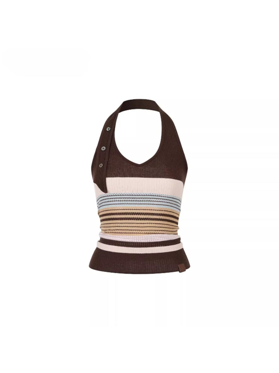 Stripe Halter Knit Top