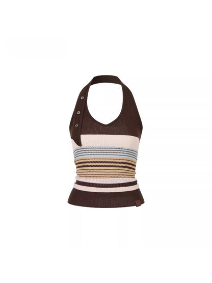 Stripe Halter Knit Top
