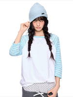 Contrast Stripe Dot Tee