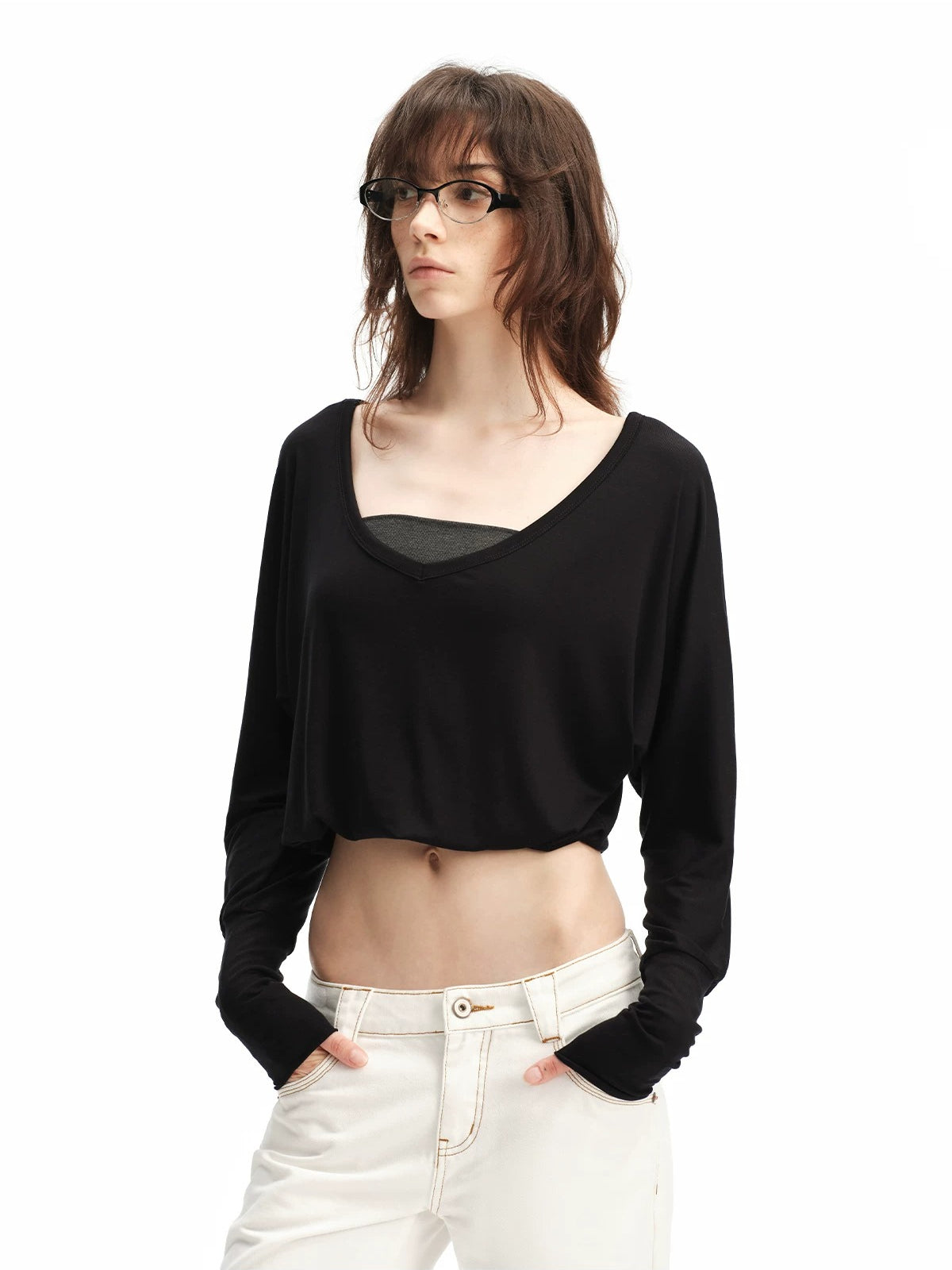 Two-Way V Neck Top