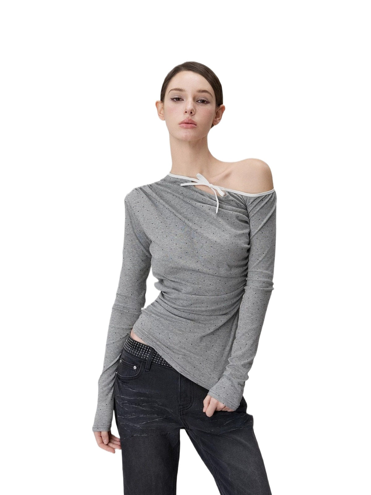 Rhinestone Off-Shoulder Top