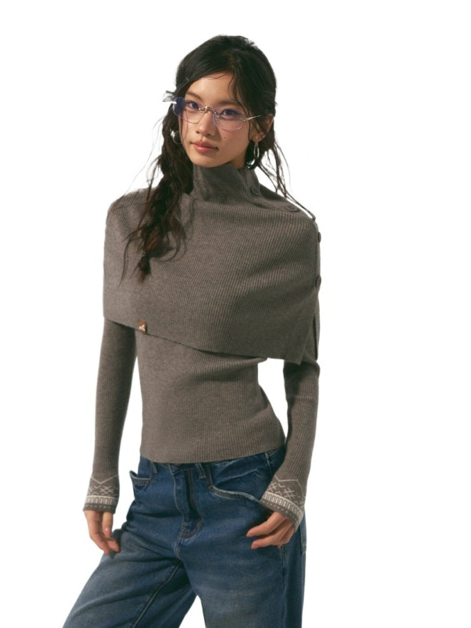 Black &amp; Gray Layered Knit Top