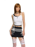 Color Block Mock Two-Piece Halter Top