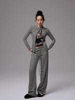 Double-Face Striped Knit 3-Piece Set