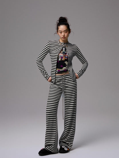 Double-Face Striped Knit 3-Piece Set