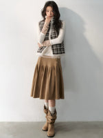 Reversible Plaid Faux Fur Vest