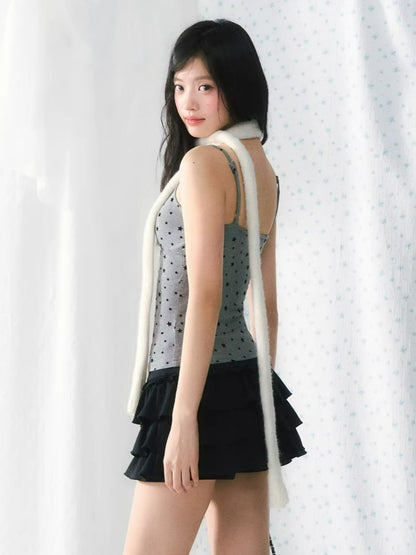 Lace Star Flocked Camisole