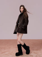 Vintage Shearling-Wool Double-Faced Coat