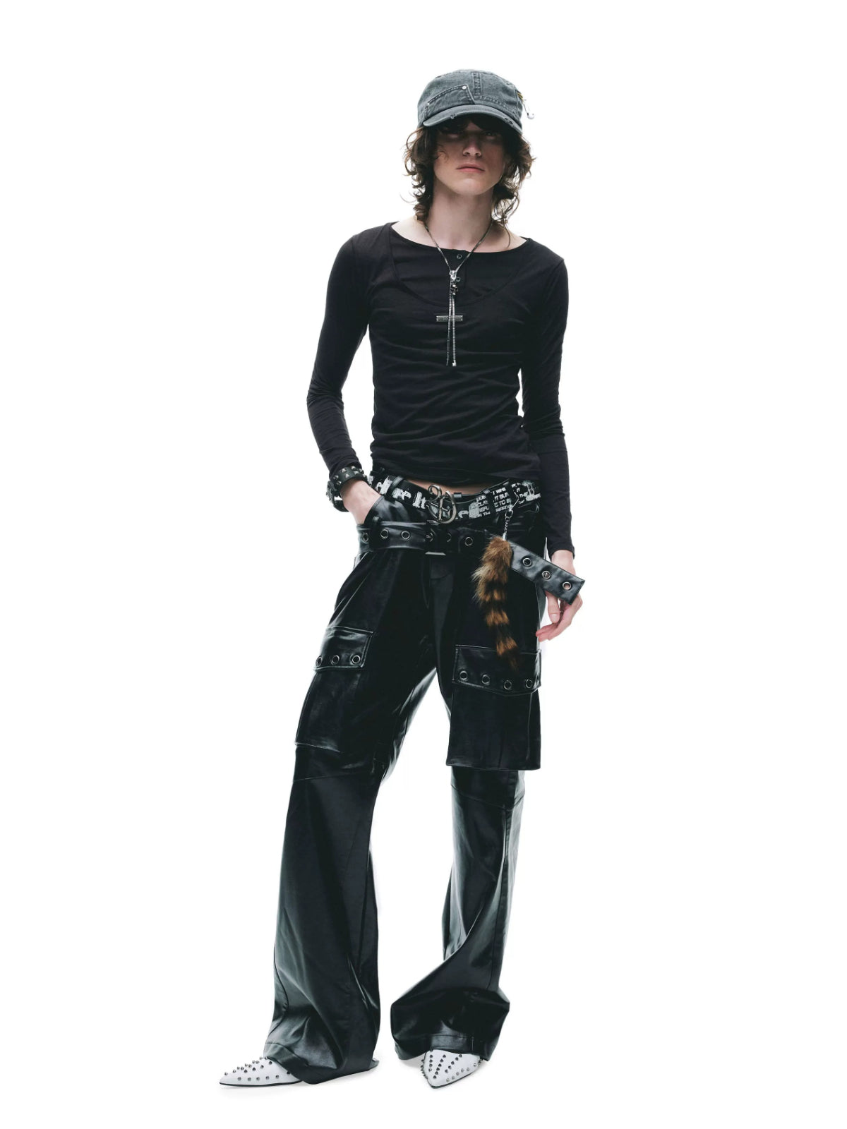 Layered Metal Tag Slim Fit T-Shirt