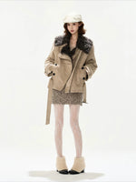 Suede Faux Fur Parka
