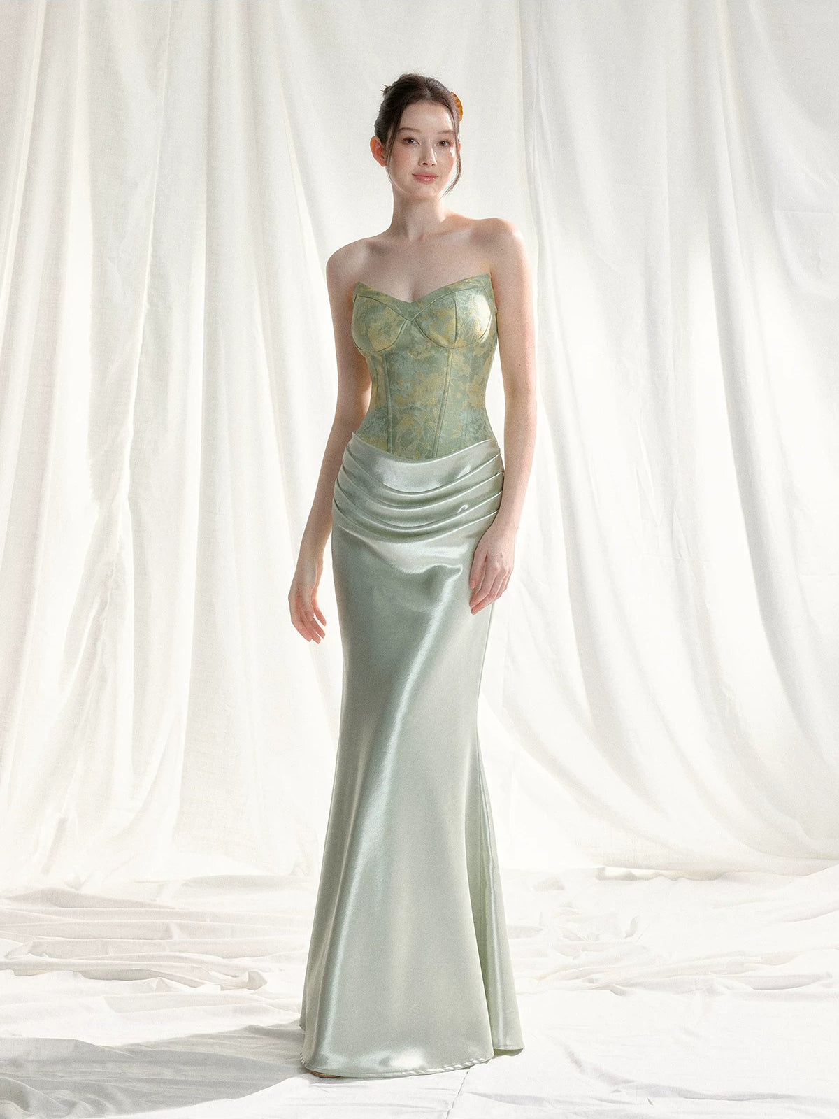 Jacquard Satin Corset Dress