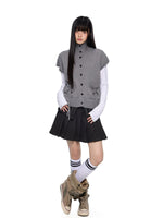 Korean Wool Knit Vest Cardigan