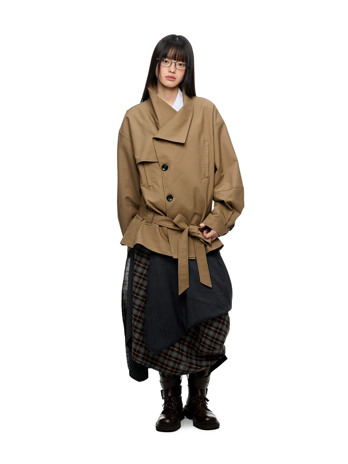 Vintage Oversized Lapel Trench Jacket