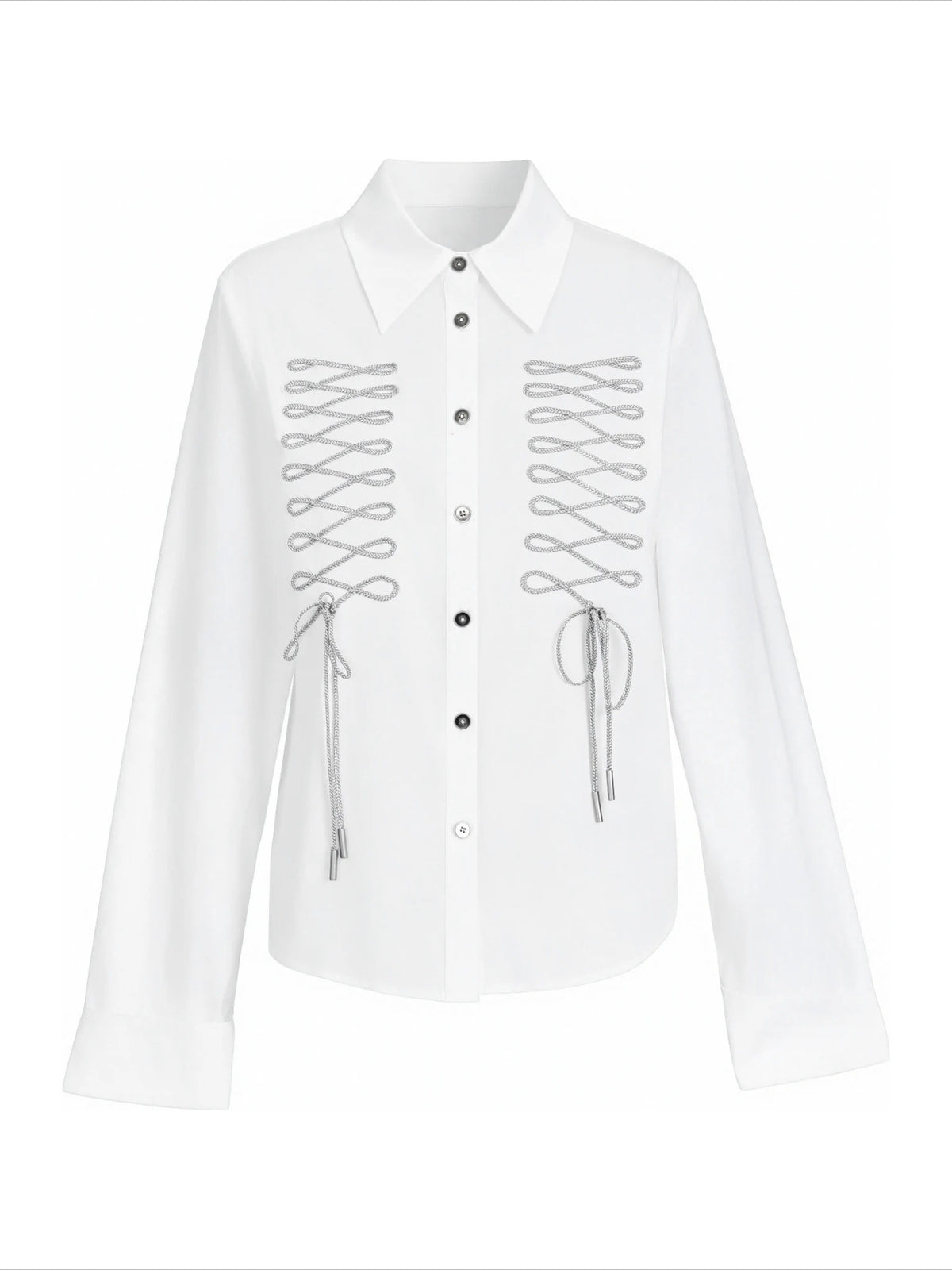 Lace-Up Bow Detail Relaxed Shirt