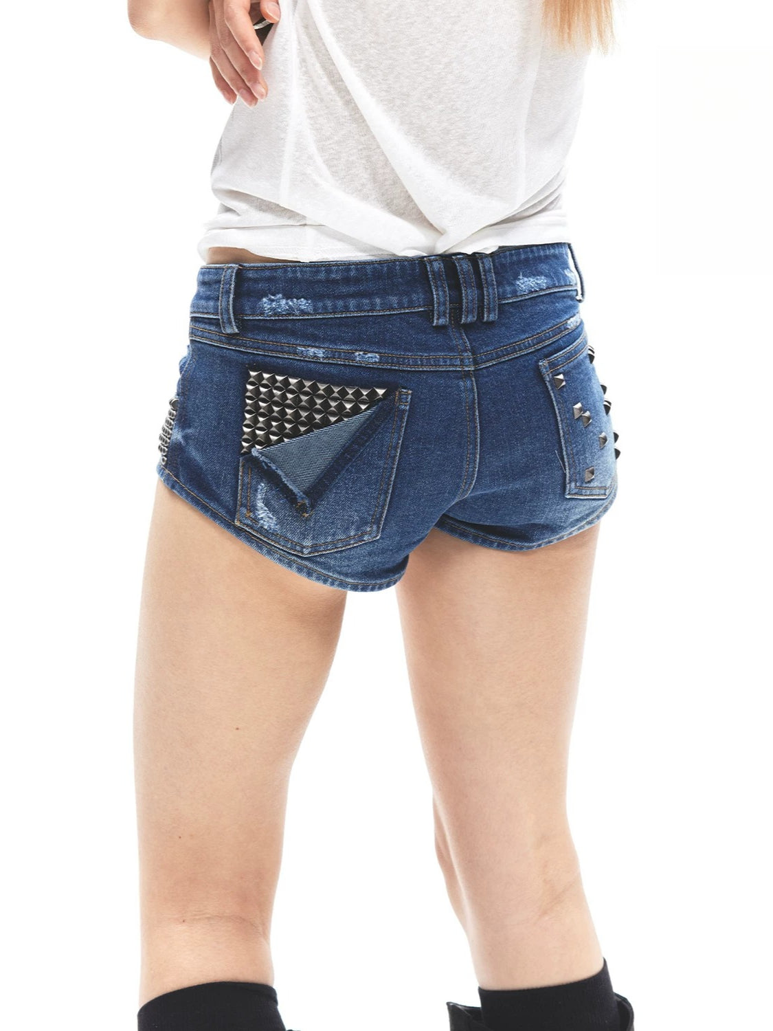 Studded Denim Hot Shorts