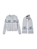 Fair Isle Cardigan & Scarf Set