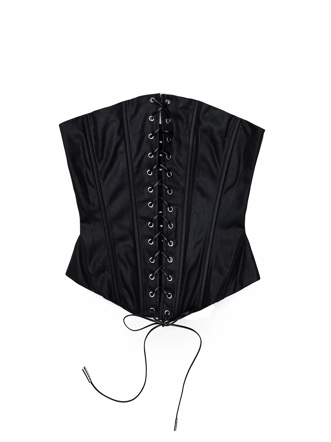Washed Leather Corset Top