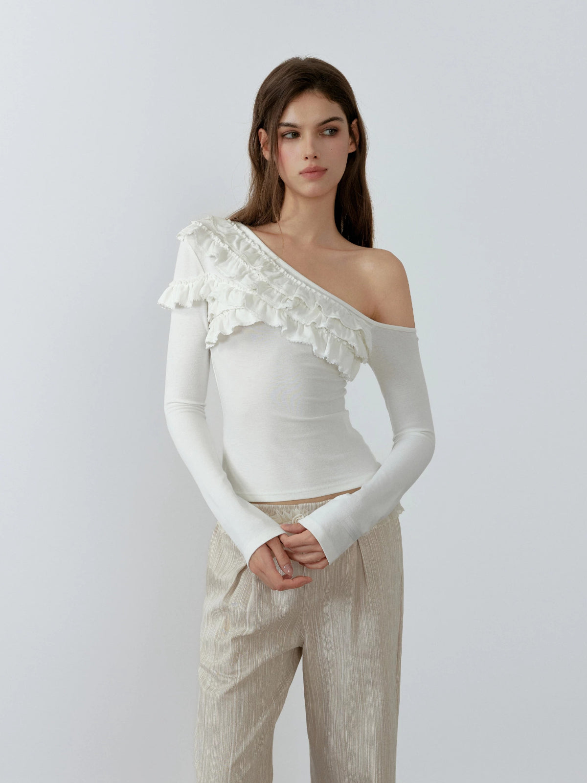 Layered Ruffle Off Shoulder Top