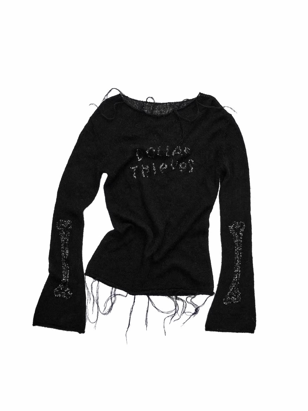 Mohair Sequin Sheer Top