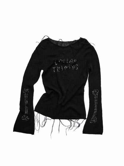 Mohair Sequin Sheer Top