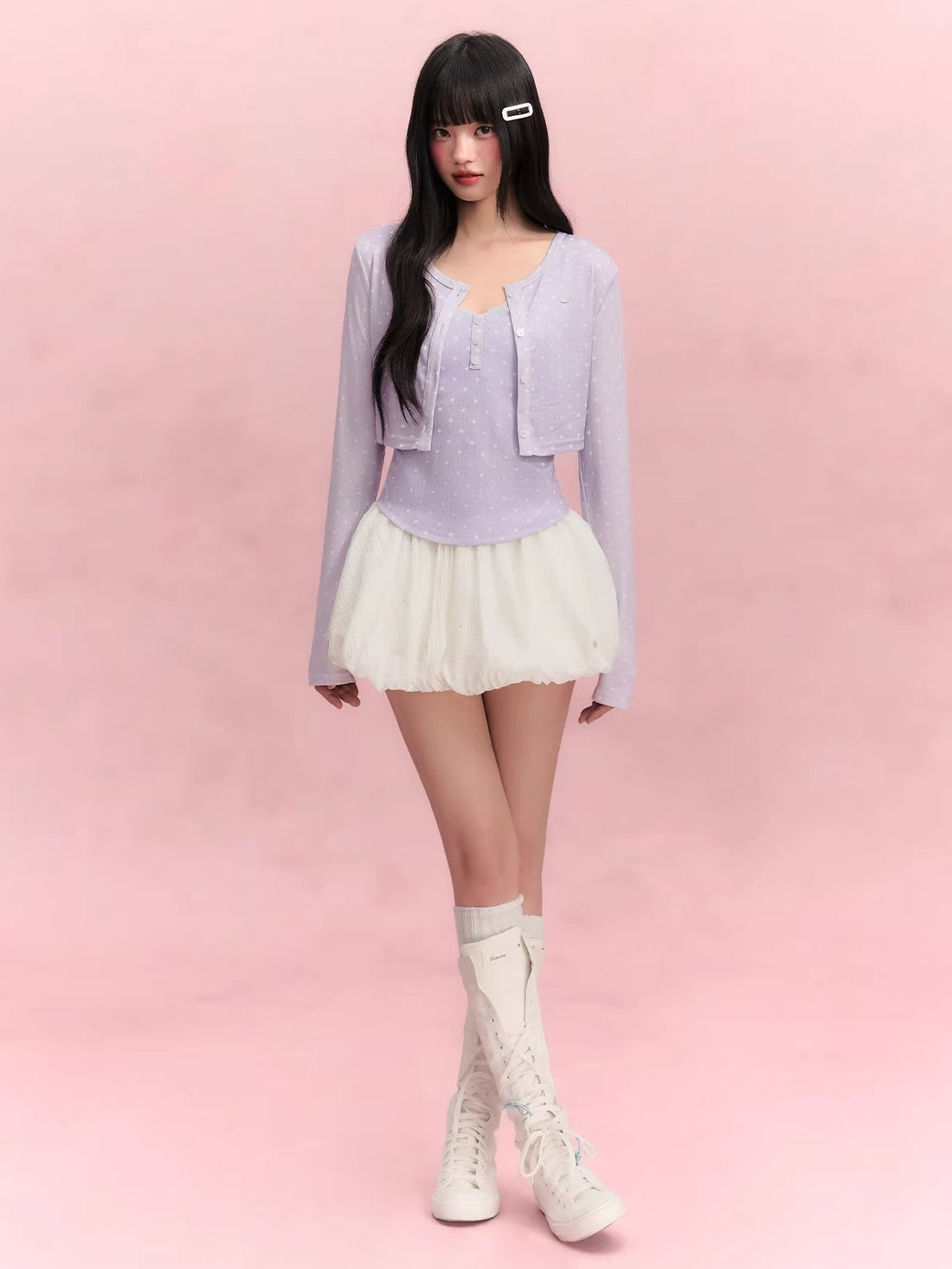 Polka Dot Cardigan Set