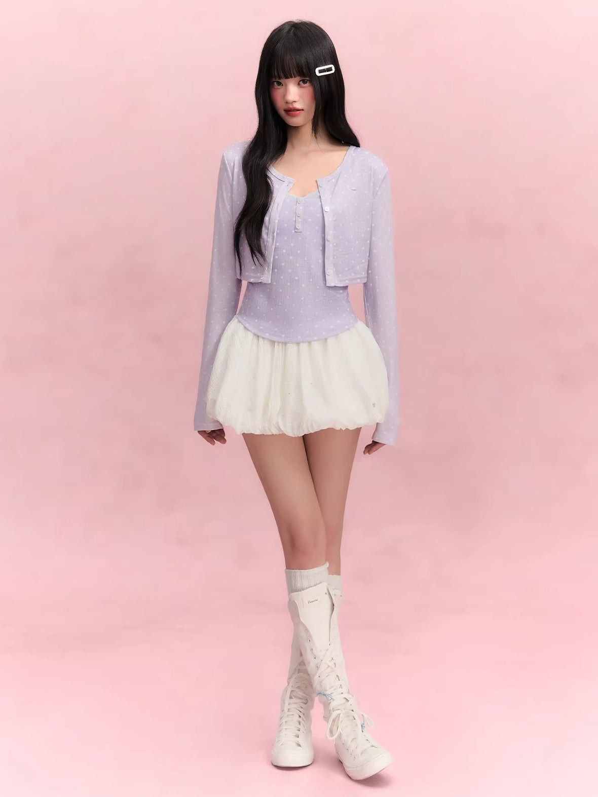 Polka Dot Cardigan Set