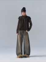 Stand-Collar Faux-Layered Jacket