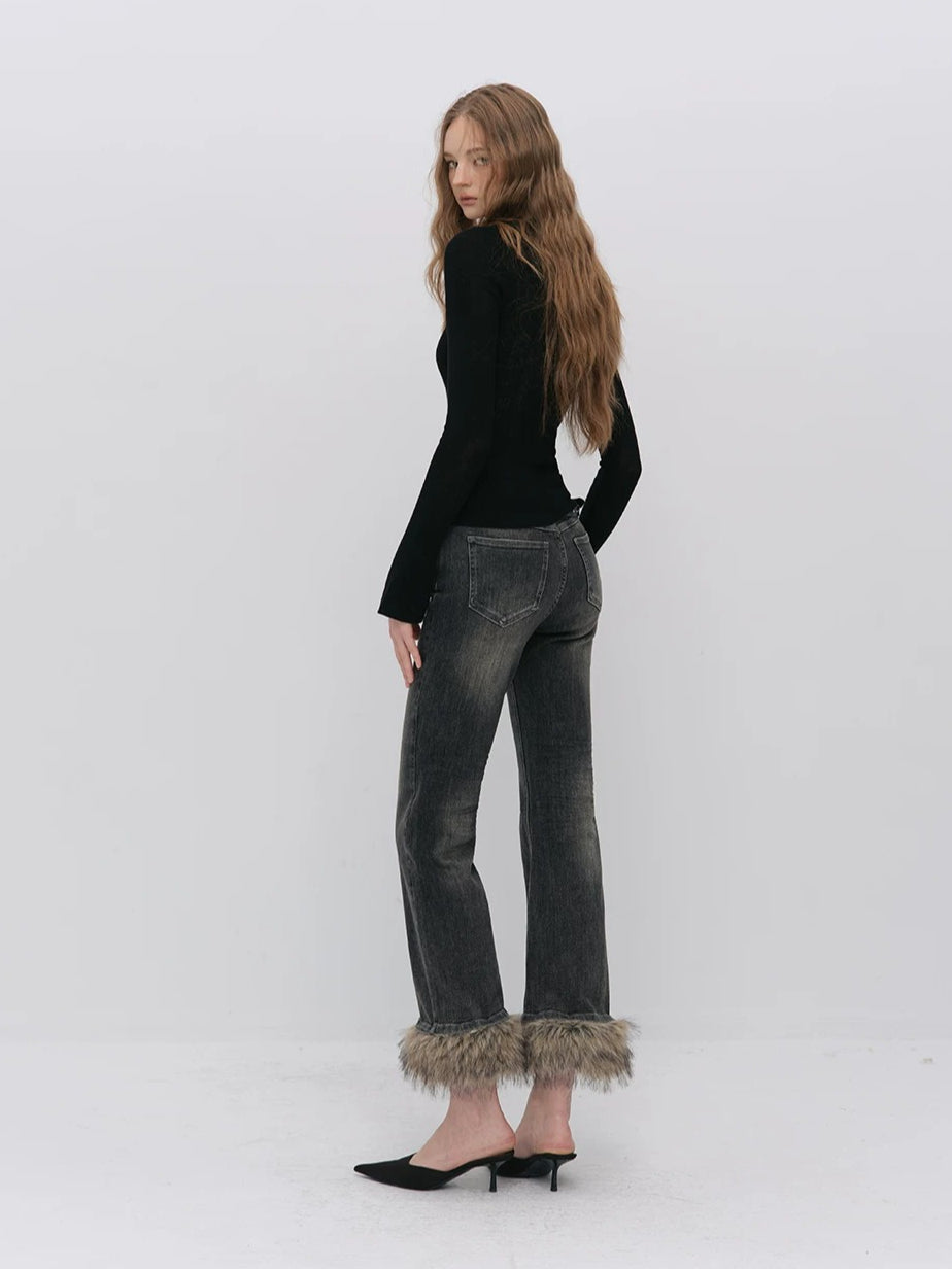 Ribbed Wool Polo Top