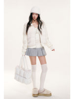 Faux Fur Knit Sleeve Down Jacket