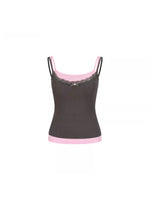 Contrast Lace Strap Tank