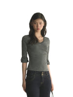 Vintage Stripe V-Neck Top