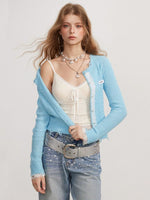 Lace Patchwork Distressed Sweater