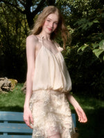 Cloud-like Sequin Embroidered Halter Top