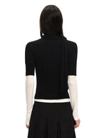 Scarf Sleeve Knit Top