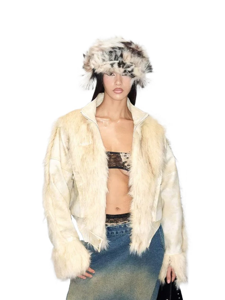 Patchwork Faux Fur Jacket